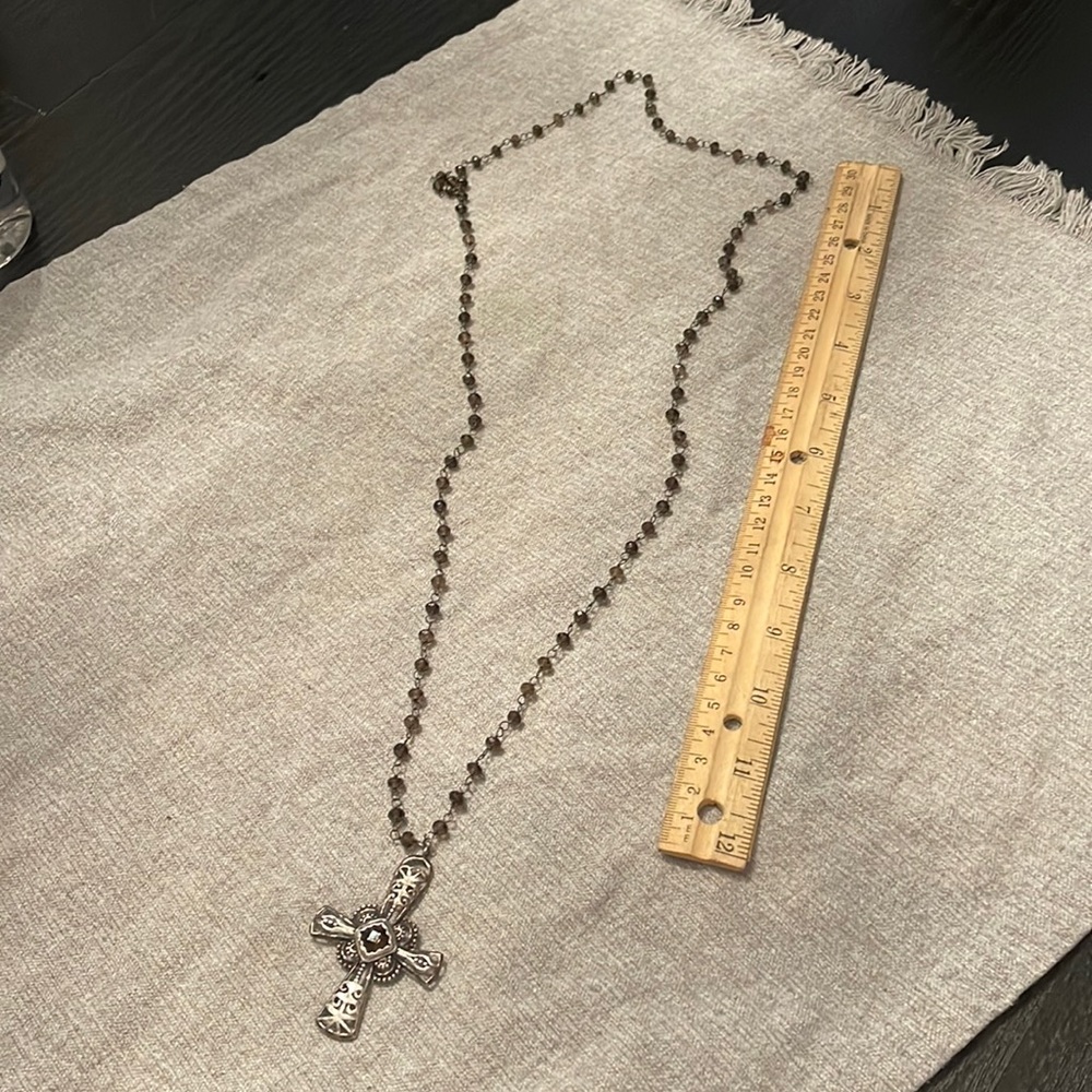 ❗️RARE Silpada Smokey Quartz & Sterling Silver Cross